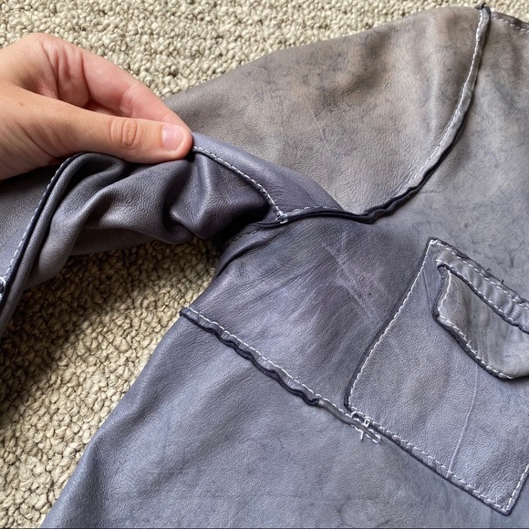 Blur Made in Italy Gray Studded Leather Jacket - Picture 5 of 16